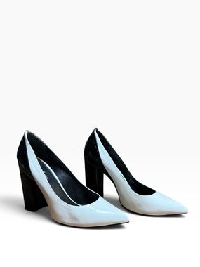 Louis Vuitton Matchmake Two-Tone Leather Pointed Block Heel Pumps EU 36 US 6